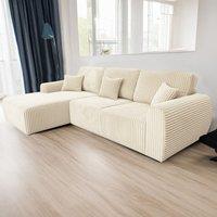 Vinci Chunky Thick Cord Soft 4 Seater Corner Sofa Left Hand Facing