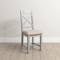 Seconique Windsor Ivory Cross Back Chair (Box of 2) in Light Grey