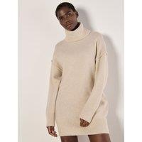 Apricot Women's Exposed Seam Jumper Mini Dress in Stone | Size: 18