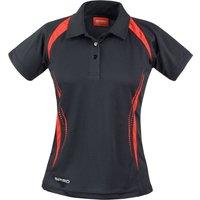 Spiro Women's Team Spirit Polo Shirt in Black | Size: 10