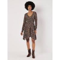 Apricot Women's Ditsy Floral Smocked Mini Dress in Green | Size: 12