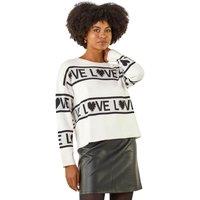 Roman Women's Love Motif Knit Jumper in Ivory