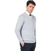 XPOSED Men's Lightweight Cotton Crew Neck Sweater - Versatile Wardrobe Essential in Light Grey | Size: 2XL