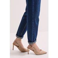 Dorothy Perkins Women's Dasha Sling Back High Stiletto Court Shoes in Taupe | Size: 4