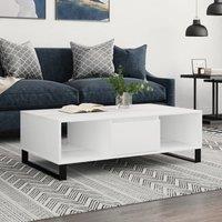 Berkfield Home Coffee Table White 104x60x35 cm Engineered Wood | Size: 104 x 60 x 35 cm