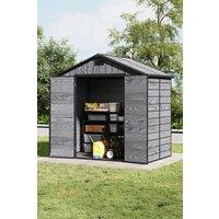 8x4ft Apex Roof Garden PP Tool Shed Outdoor Patio Storage House