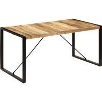 Berkfield Home Dining Table 160x80x75 cm Solid Mango Wood in Brown | Size: 160 x 80 x 75 cm