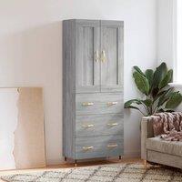 Berkfield Home Highboard Grey Sonoma 69.5x34x180 cm Engineered Wood