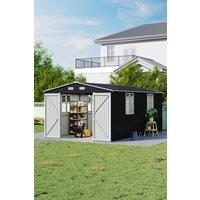 10x16FT Outdoor Metal Apex Roof Storage Shed