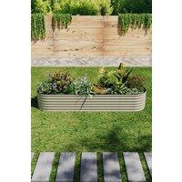 Living and Home 3.2x0.8m Galvanized Steel Raised Garden Bed, White