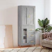 Berkfield Home Highboard Grey Sonoma 69.5x34x180 cm Engineered Wood