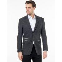 XPOSED Men's BRUCE Herringbone Wool Blazer in Charcoal | Size: 44