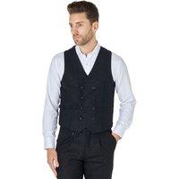 XPOSED Men's Tyler Tweed Double Breasted Waistcoat in Grey | Size: 44