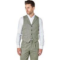 XPOSED Men's Elegant Herringbone Collared Waistcoat Stylish Occasions in Green | Size: 46
