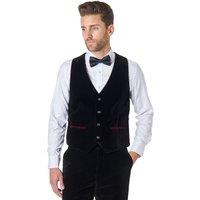 XPOSED Men's Elegant Velvet Waistcoat in Black | Size: 46