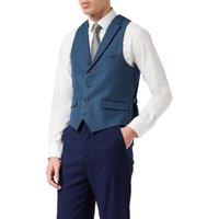 XPOSED Men's KANO Herringbone Check Tweed Waistcoat Stylish Occasions in Navy | Size: 42