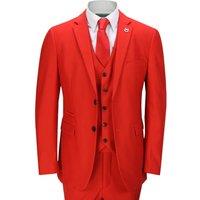 XPOSED Men's JROSS Formal Suit Jacket & Waistcoat Set - Stylish Classic Design in Red | Size: 40R