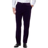 XPOSED Men's Ricky Soft Velvet Trousers Formal Occasions in Purple | Size: 40