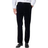 XPOSED Men's Elegant Soft Velvet Trousers Dinner Parties in Black | Size: 44