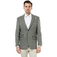 XPOSED Men's BRUCE Herringbone Wool Blazer in Green | Size: 42