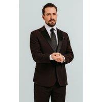 Dobell Men's Burgundy Peak Lapel Tuxedo Jacket | Size: 42R