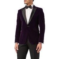XPOSED Men's Gary Soft Velvet Tuxedo Jacket - Dinner Collection in Purple | Size: 46