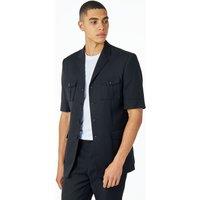 XPOSED Men's Classic Safari Suit Jacket with Short Sleeves a Timeless Look in Black | Size: 42R