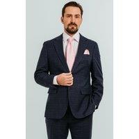 Dobell Men's Navy with Pink Check Suit Jacket | Size: 54S