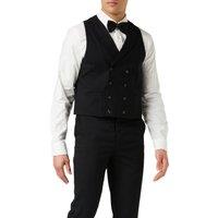 XPOSED Men's Elegant Double Breasted Waistcoat in Black | Size: 40