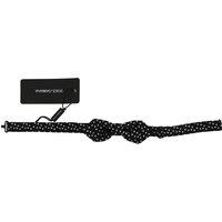 Dolce & Gabbana Men's Black Polka Dots Silk Adjustable Neck Papillon Bow Tie