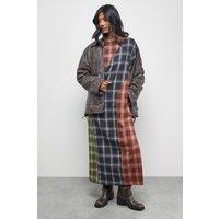 Warehouse Women's Mixed Panelled Check Oversized Midi T-Shirt Dress | Size: 10