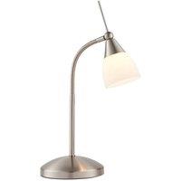 Netlighting Range Table Lamp Satin Chrome White Glass G9 in Grey