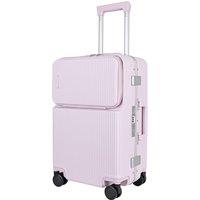 JLY Carry-On Suitcase 20' - Lightweight Zipperless Cabin Luggage w/ TSA Lock, USB Port, Cup Holder & Silent Spinner Wheels - Premium