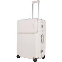 JLY Large Suitcase 26' Inch Hard Shell Checked Luggage - Lightweight, Durable with Built-in Cupholder, TSA Lock, Dual Spinner Wheels in White