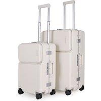 JLY 2 Piece Hard Shell Luggage Suitcase Set | 26' inch large Suitcase + 20' inch Carry-On Suitcase in White