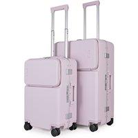 JLY 2 Piece Hard Shell Luggage Suitcase Set | 26' inch large Suitcase + 20' inch Carry-On Suitcase in Lilac