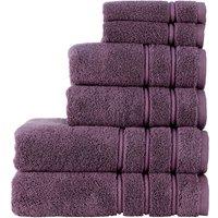 CHRISTY 'Antalya' 100% Turkish Cotton 6 Piece Luxury Family Towel Set in Purple