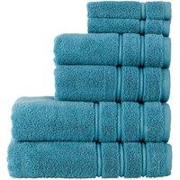 CHRISTY 'Antalya' 100% Turkish Cotton 6 Piece Luxury Family Towel Set in Blue