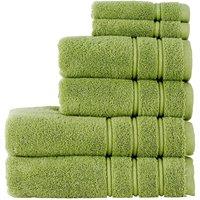 CHRISTY 'Antalya' 100% Turkish Cotton 6 Piece Luxury Family Towel Set in Green