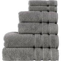 CHRISTY 'Antalya' 100% Turkish Cotton 6 Piece Luxury Family Towel Set in Grey