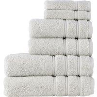 CHRISTY 'Antalya' 100% Turkish Cotton 6 Piece Luxury Family Towel Set in Light Grey