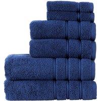 CHRISTY 'Antalya' 100% Turkish Cotton 6 Piece Luxury Family Towel Set in Dark Blue