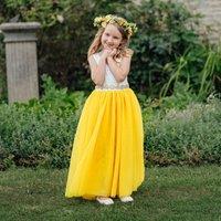 UK Flower Girl Boutique Girl's Bohemian Classic Dress - Daffodil Yellow | Size: 3-4 Years