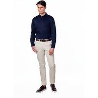 XPOSED Men's Mercerised Cotton Long Sleeve Polo Shirt Smart Casual Wear in Navy | Size: Large
