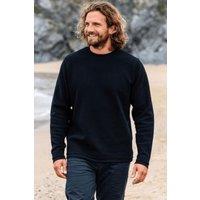Rapanui Clothing Men's Waffle Knit Jumper in Black | Size: 2XL