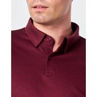 XPOSED Men's Mercerised Cotton Long Sleeve Polo Shirt Smart Casual Wear in Maroon | Size: 2XL