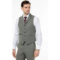 XPOSED Men's BRUCE Herringbone Wool Blend Waistcoat in Green | Size: 44R