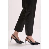Dorothy Perkins Women's Dasha Sling Back High Stiletto Court Shoes in True Black | Size: 7