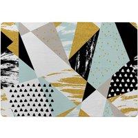 Benjamin Tate Design Geometric Shapes & Brush Strokes Rug in Natural | Size: Large