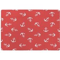 Benjamin Tate Design Anchors On Red Rug in Natural | Size: Large